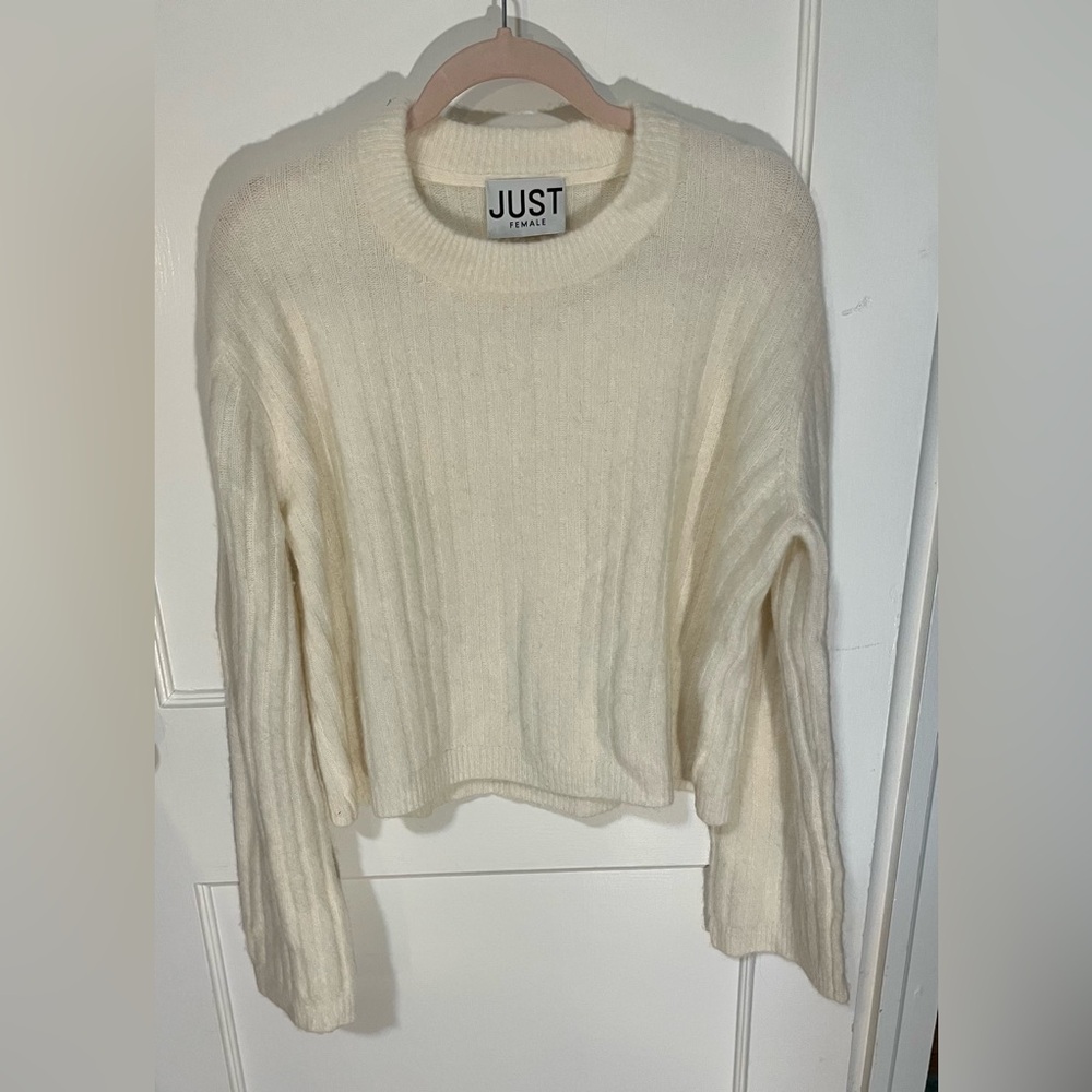 Just Female Off-White Ribbed Sweater
